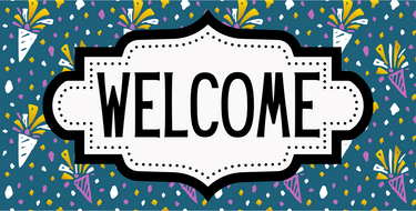 Confetti Welcome Sign, DCO-01253, Sign For Wreath, 6x12